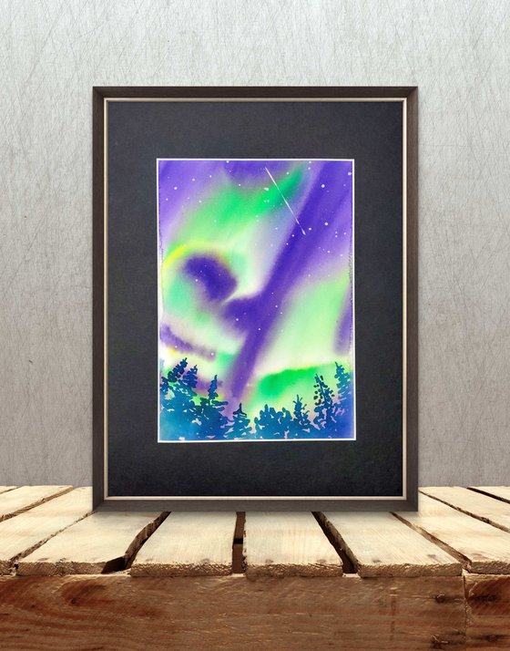 Aurora Borealis Watercolor