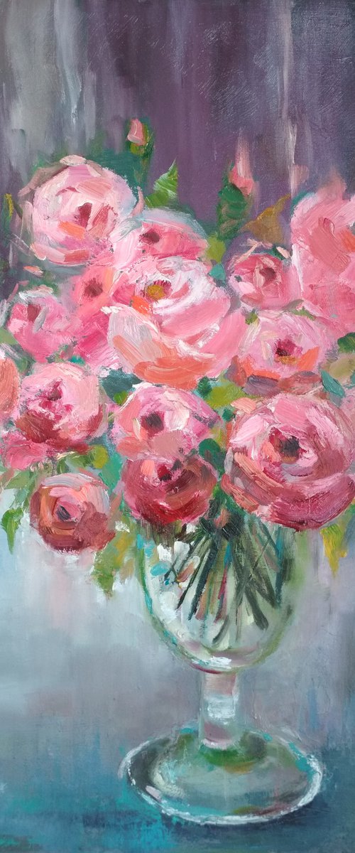 Bouquet of Roses 40X60cm by Ann Krasikova
