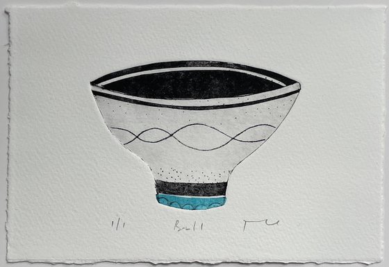 Midcentury Bowl No.1 original drypoint