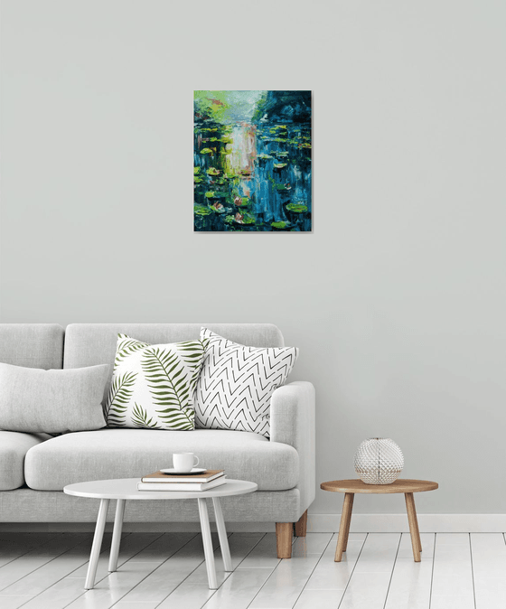Monet Style Lily Pond Painting