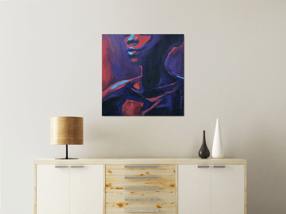 Abstract black woman portrait: Chic Queen original wall art