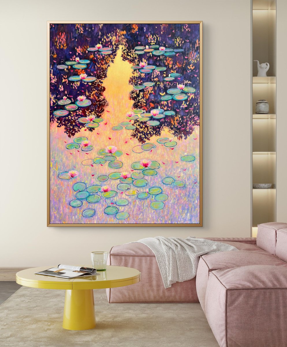 Impressionistic Landscape Acrylic Painting By Amita Dand, 36 X 48, Under The Sun, Original Artwork