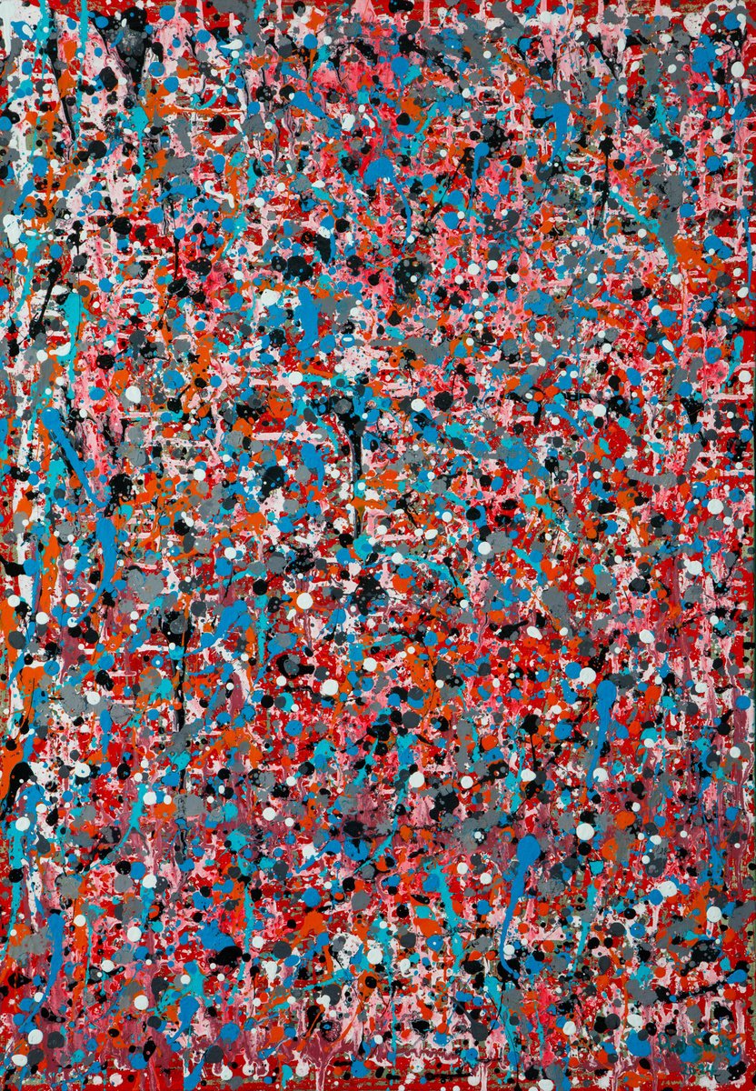 Organic Abstract Acrylic Painting By Phil Smith, 28 X 40", Perceptions, Original Artwork