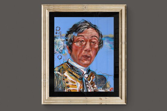 Satoshi Nakamoto Portrait on wood