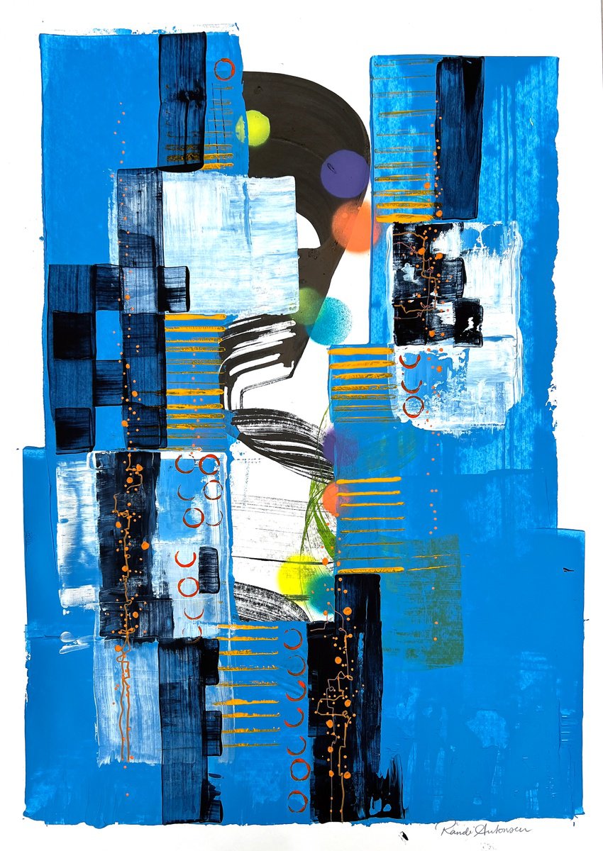 Abstract Acrylic Painting By Randi Antonsen, 17 X 23", I Promise, Original Artwork