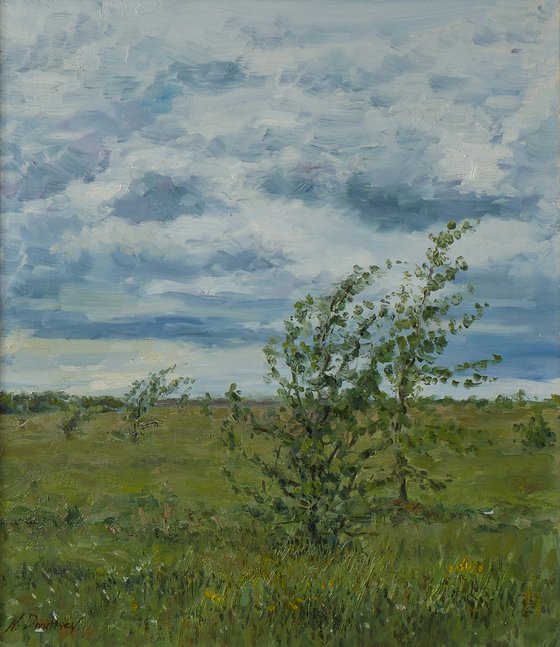 The Gust Of Wind - summer landscape painting