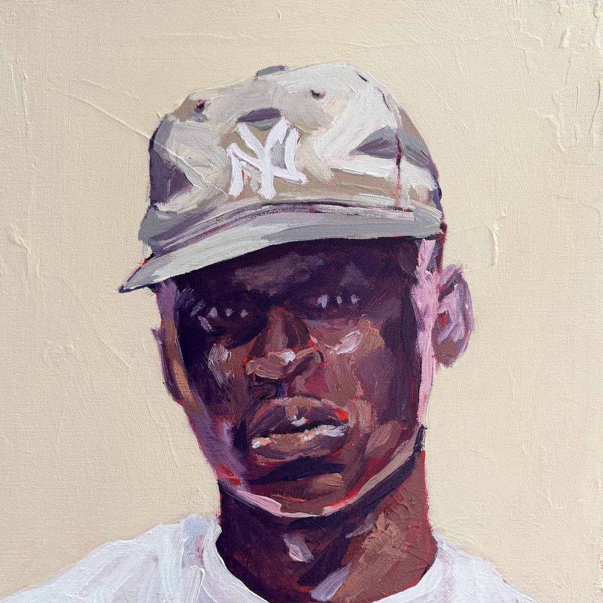 Impressionistic Portrait Acrylic Painting By Javier Pena, 16 X 16, Aime I Acrylic On Canvas 40X40Cm, Original Artwork