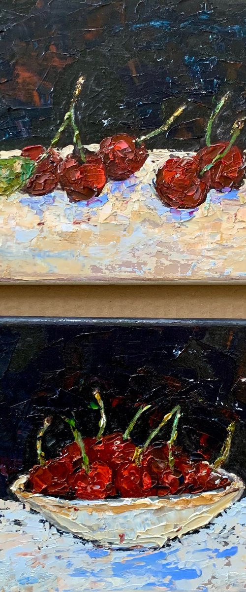 Still Life with Cherries by Vilma Gataveckienė