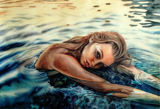 Girl in water | 56*38 cm