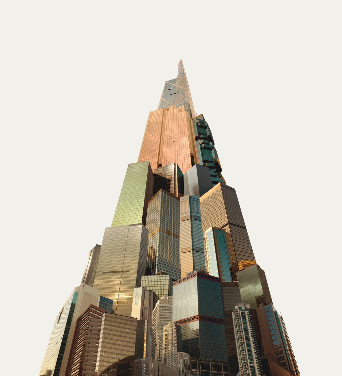 Urban And Pop Cityscapes Photograph By Robert Houzar, 35 X 53", Golden Spike, Original Artwork