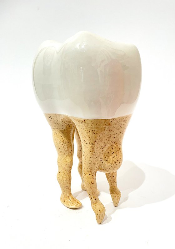Artistic Tooth with Dotted Legs