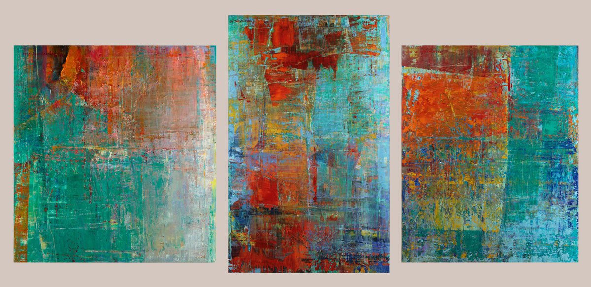Spring inconstancy (triptych). 220?110 by Marina Podgaevskaya