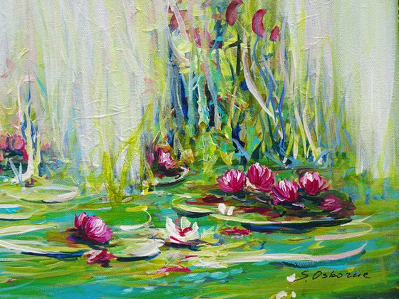 Water-lilies Reflections. Modern Impressionism inspired by Claude Monet