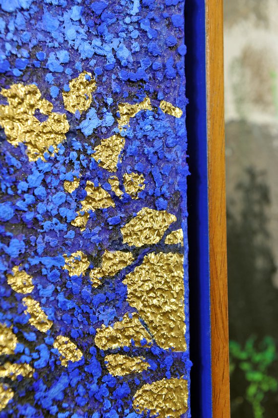 Cobalt & Gold cherry blossom