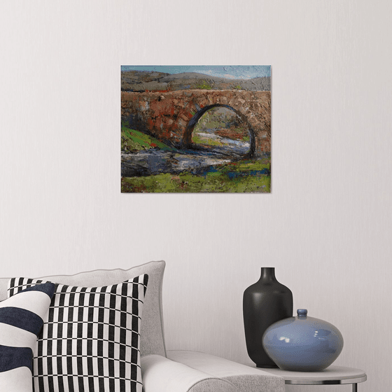 Bridge (39x46cm, oil painting, impressionistic)