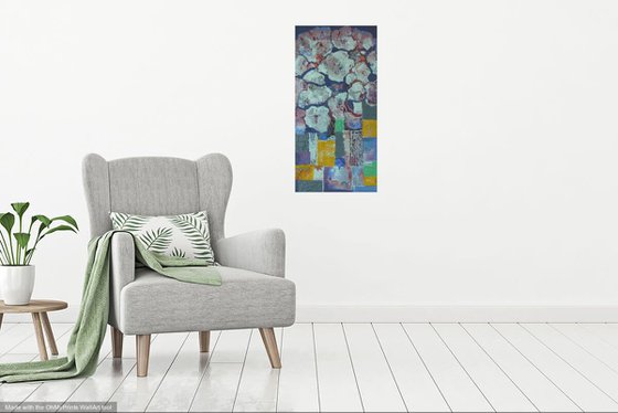 Abstract flowers 2...40X80 cm ready to hang...