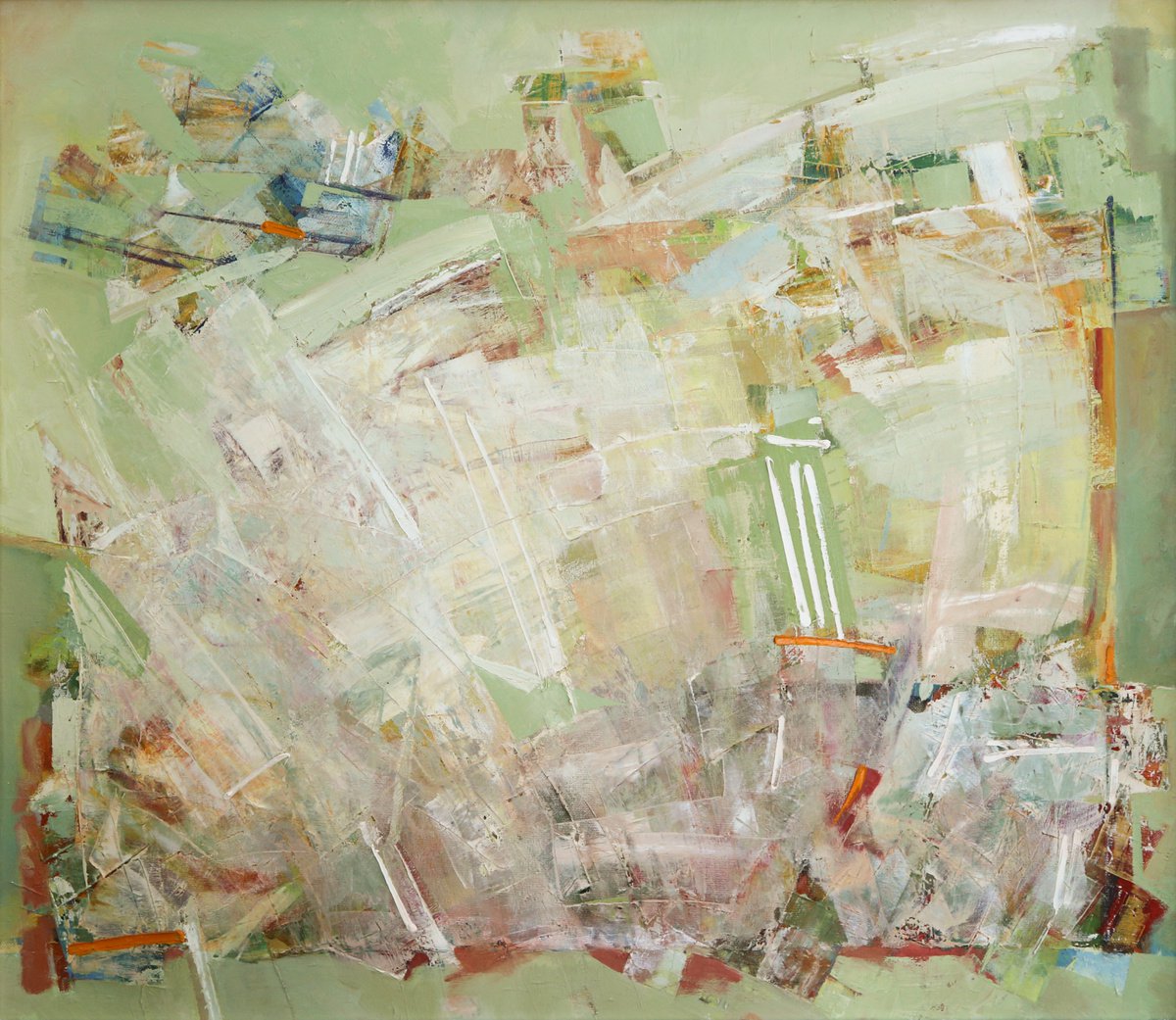 Abstract Oil Painting By Florina Breazu, 37 X 32, Perception Of Vestiges, Original Artwork