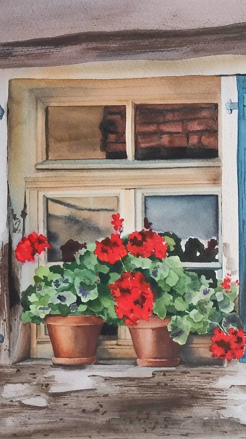 Old blue window by Tatiana Paravisini