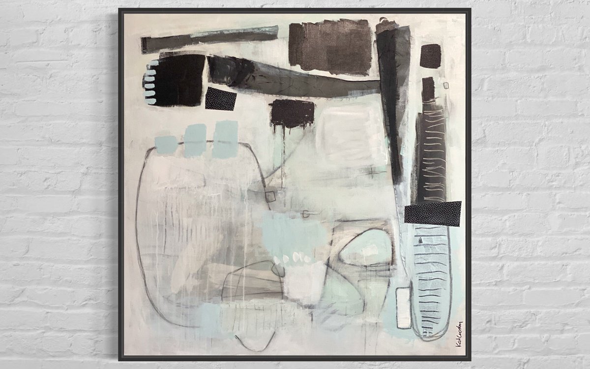 Organic Abstract Acrylic Painting By Kat Crosby, 36 X 36", A Day Late And A Dollar Short, Original Artwork