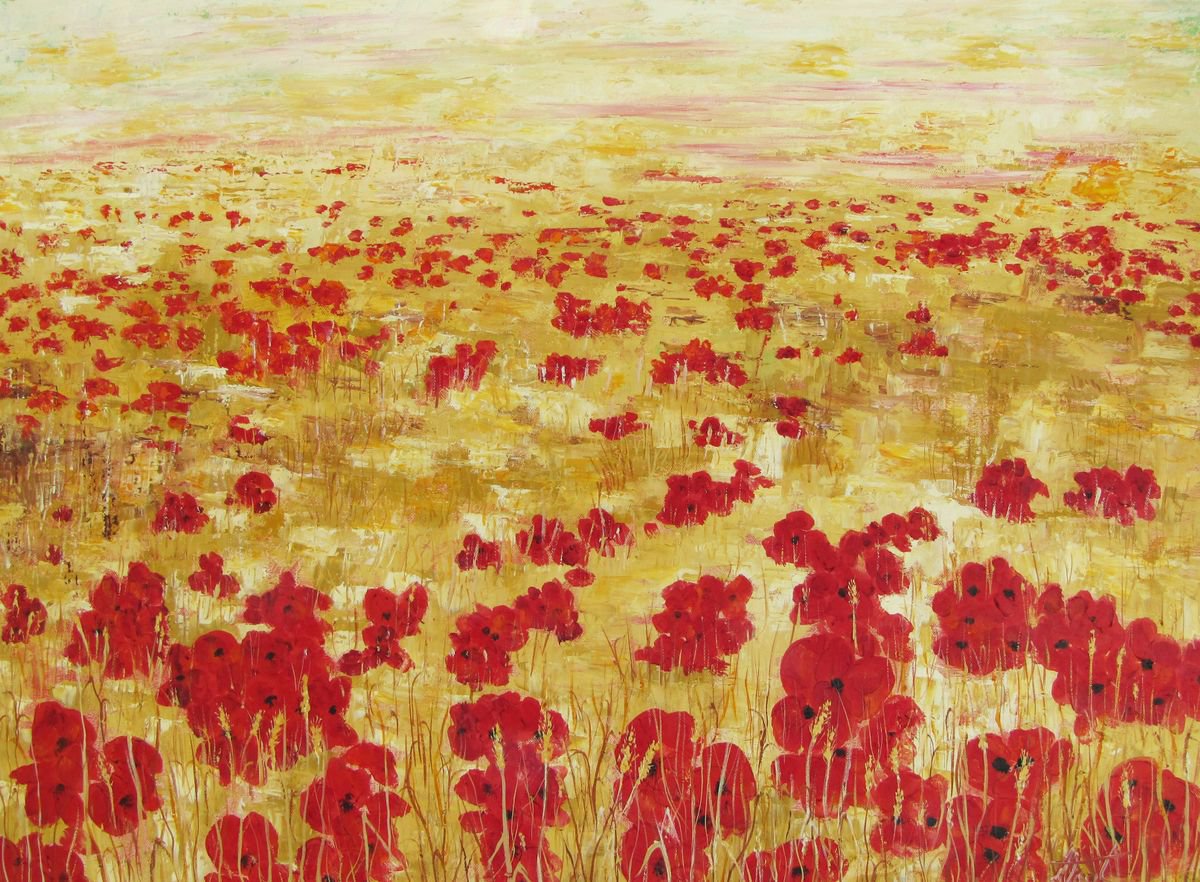 Barley Field with Poppies by Christine Gaut