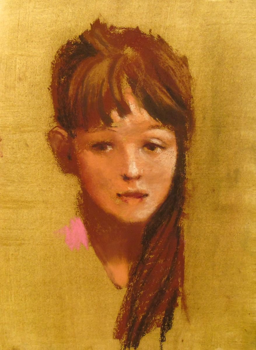 Photorealistic Portrait Pastel Drawing By Yuri Zelonuy, 12 X 16", Stranger 4, Original Artwork