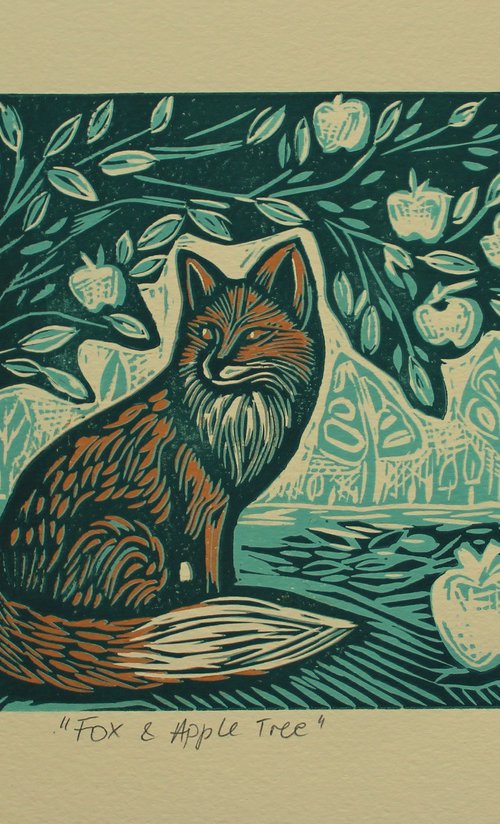 Fox & Apple Tree by Joanna Plenzler