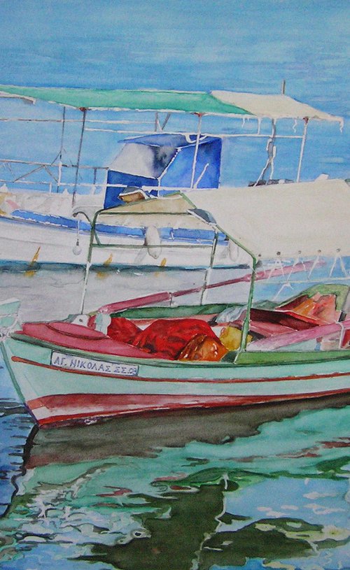 A QUITE HARBOR / 55 x 38 cm by Zoran Mihajlović Muza