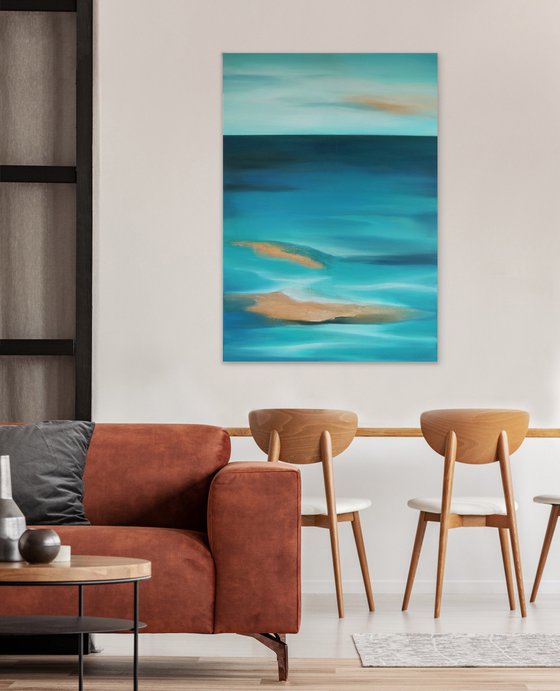 A large seascape painting "Peaceful Place"