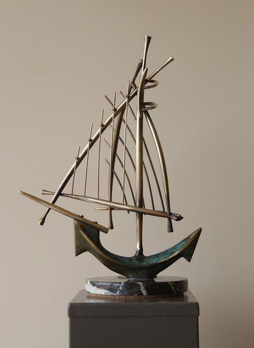 Sailboat with anchor by Krasimir Krastev