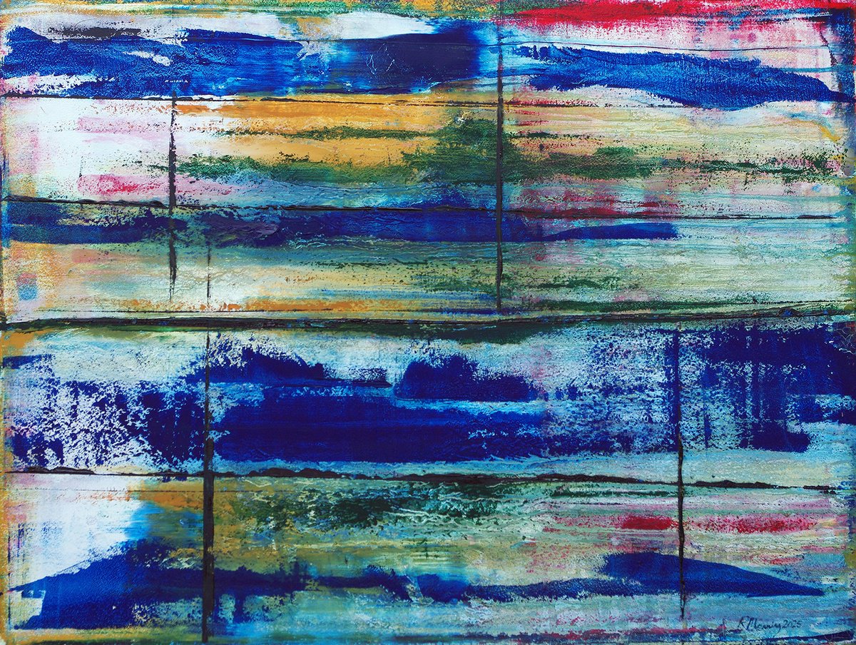 Abstract Oil Painting By Richard Manning, 32 X 24", Abstract-44, Original Artwork