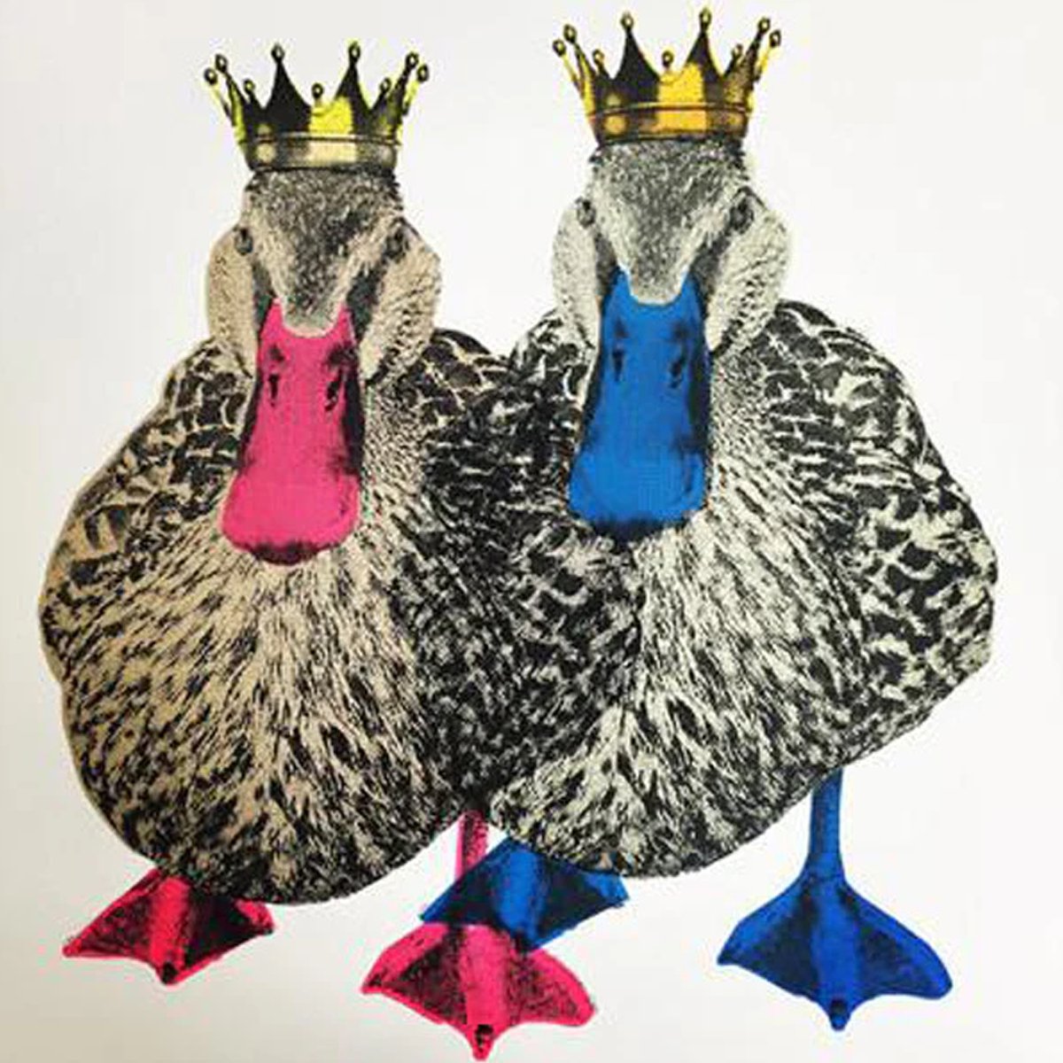 Graphic Animal Screenprint By Charlotte Gerrard, 20 X 20, The King And I V, Original Artwork