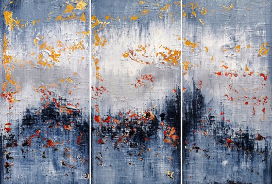 150x100cm. / Abstract triptych / Abstract 2118