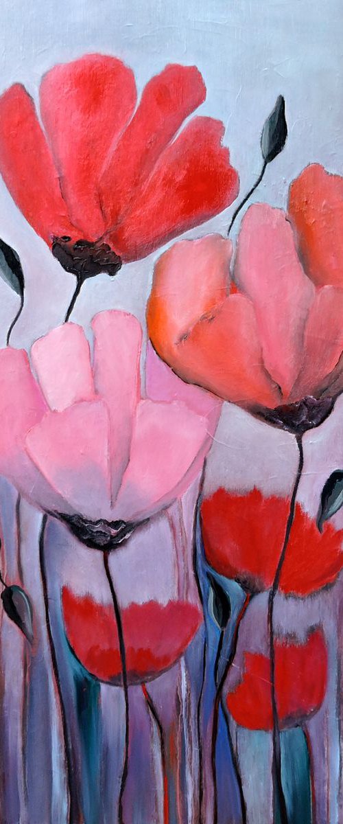 Unique as You. Large painting, 24" x 48". by Veta  Barker