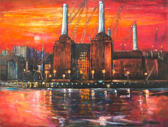 Red Sky over Battersea Power Station