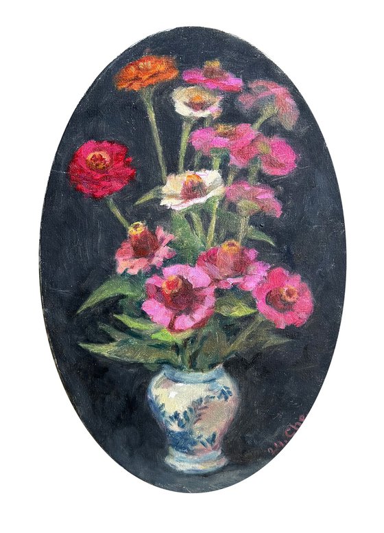 Flowers on black background
