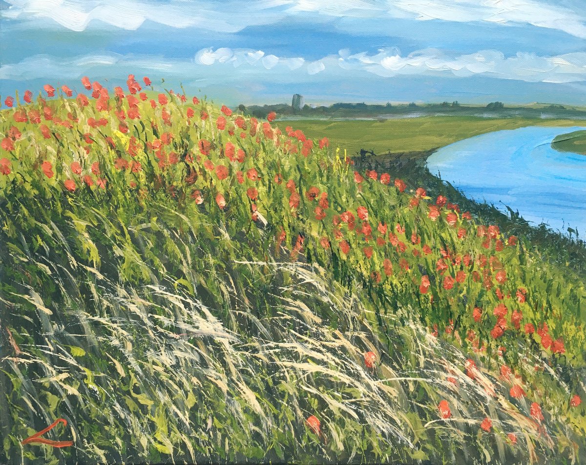 Landscape With Poppies 4 By Elena Sokolova, 20 X 16, Artwork For Sale On Artfinder