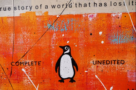 The World As We Know It 140cm x 100cm Unfuck The World Book Page Urban Pop Art