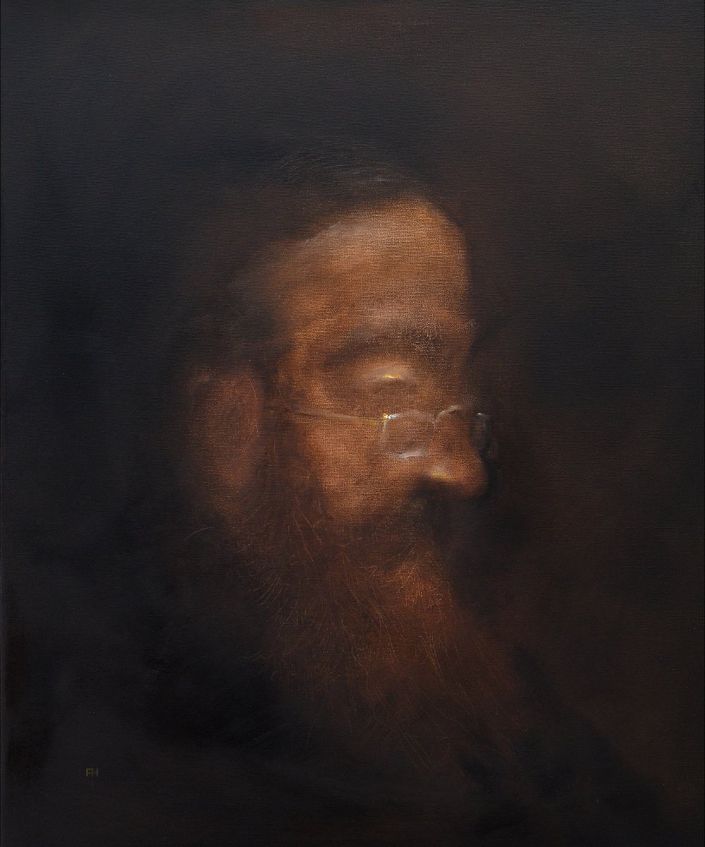 Impressionistic Portrait Oil Painting By Alan Harris, 20 X 24, The Watchmaker, Original Artwork