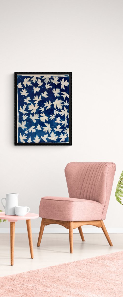 Leaves Leaves leaves- Cyanotype print by Georgia Merton