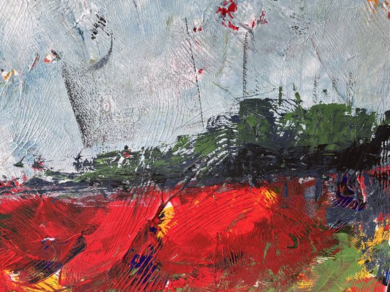 Crimson Horizon: Poppy Fields of Provence
