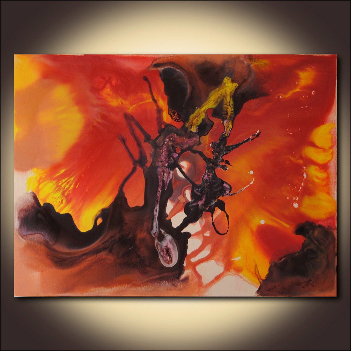 Abstract Acrylic Painting By Valeri Tsvetkov, 31 X 24", Abstract Composition 18, Original Artwork