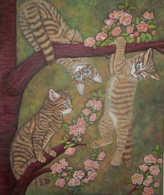 Kittens on a tree