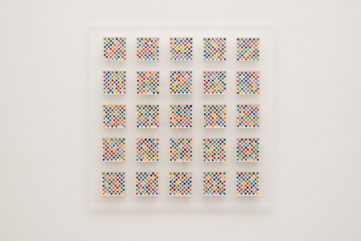 Abstract Sculpture By George Tilelis, 22 X 22, Polka Dot Squares, Original Artwork