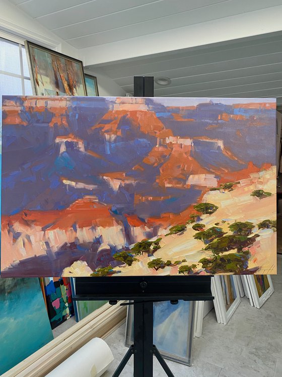 Grand Canyon, Original oil painting, Handmade artwork, One of a kind