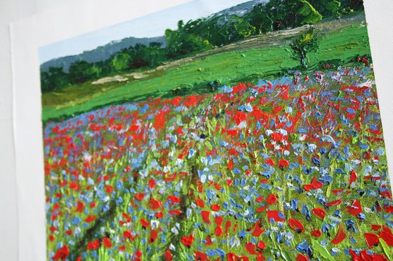 Poppies field III /  ORIGINAL PAINTING