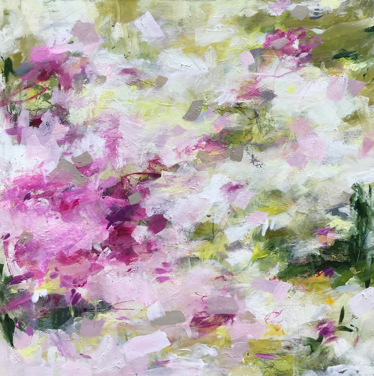 Abstract Painting By Angela Dierks, 31 X 31, On A Bright Day, Original Artwork