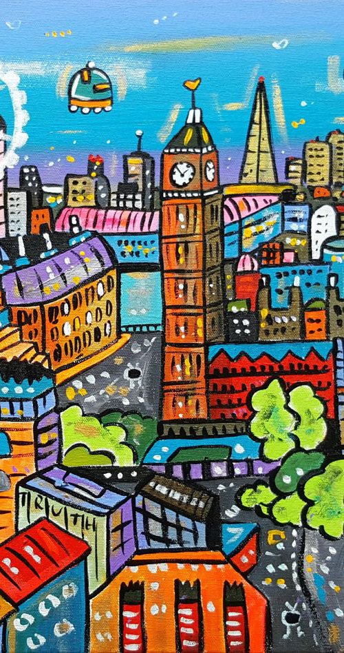 Lovely Futuristic View of London by Maria Luisa  Azzini