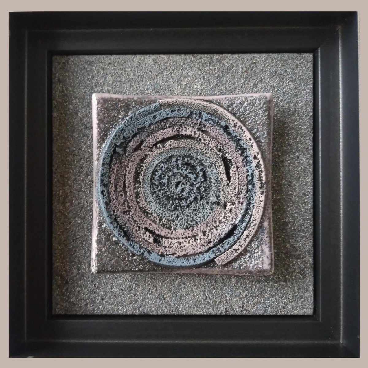 Abstract Relief By Rossitza Trendafilova, 10 X 10", "Whirl", Original Artwork