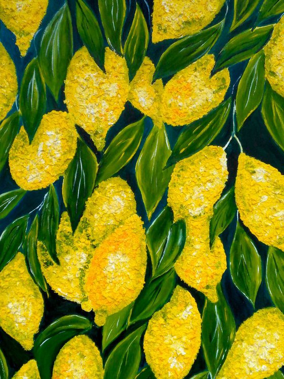 "Lemons paradise" 30*50cm\12*20"\lemons on branch