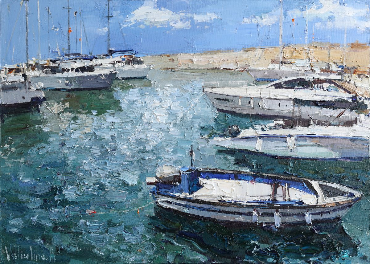 Yachts at the pier in Jaffa by Anastasiia Valiulina